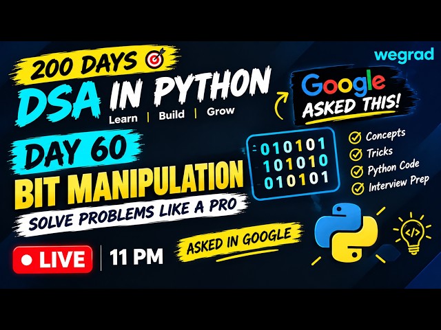 DSA Night Grind 🚀 Day 60 | Bit Manipulation 🔥 Solve Problems Like a Pro | DSA in Python