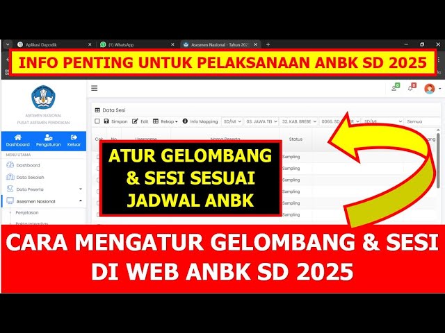 LATEST: HOW TO SET THE 2025 ELEMENTARY SCHOOL ANBK WAVES AND SESSIONS