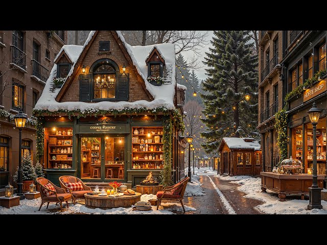 Morning Winter Ambience ☃️ Cozy Winter Coffee Shop Vibes with Soft Jazz Music for Work, Study