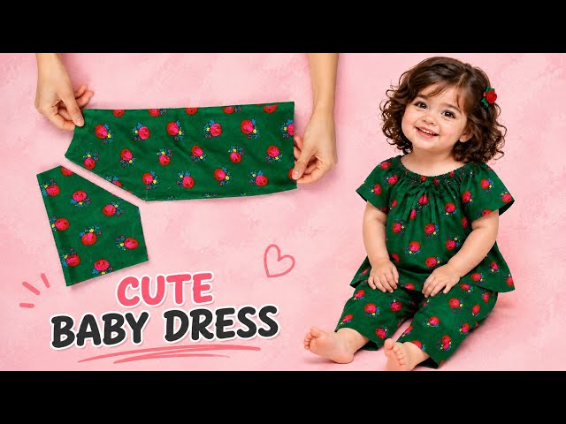 The Cutest Baby Dress You’ll Ever See 💕 | Easy Sewing Tutorial✨ no pattern needed 🔥