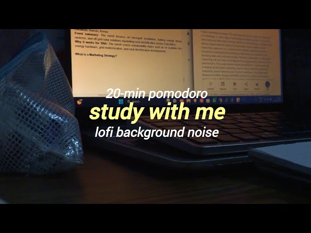[ASMR] STUDY WITH ME | 20-min pomodoro | lofi background noise