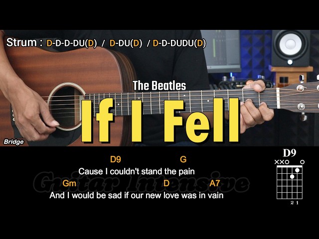 If I Fell - The Beatles | EASY Guitar Tutorial with Chords - Guitar Lessons