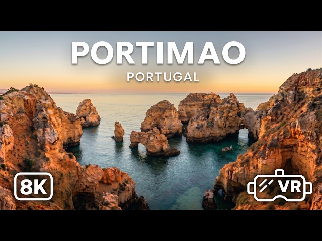 Exploring Portugal’s Jaw-Dropping Cliffs & Sea Caves | Portimao Portugal in 8K VR 180 3D