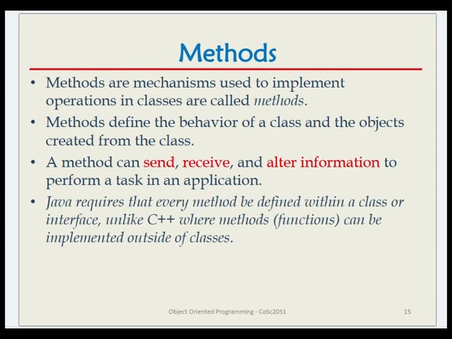 Object Oriented Programming - Chapter two 2025