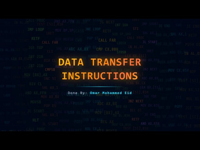 Data Transfer Instructions || 8086 Assembly