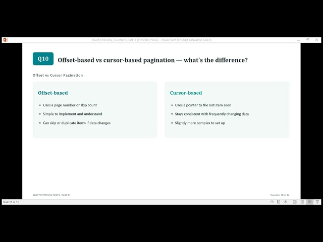 React API & Data Fetching Interview Questions: Caching, Pagination, WebSockets (Part 11)