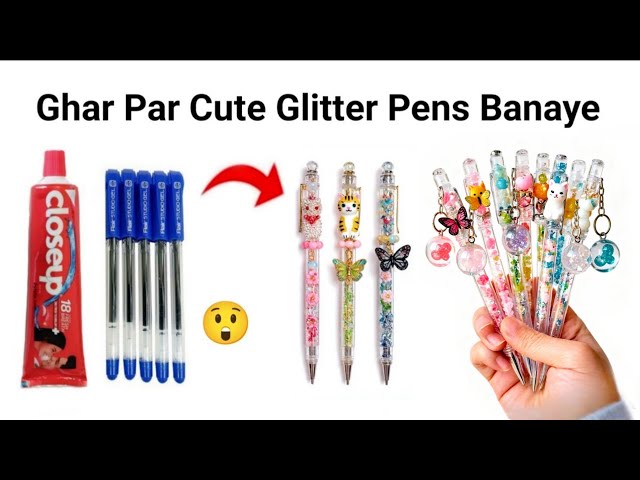 How to make Glitter Pen Keychain from waste materials/DIY gift Keychain/PenKeychaindiy/penDecoration