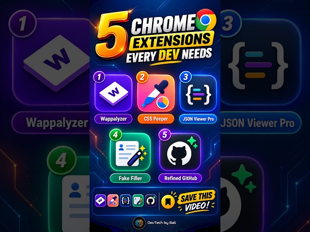 5 Chrome extensions by @DevTechbyBali