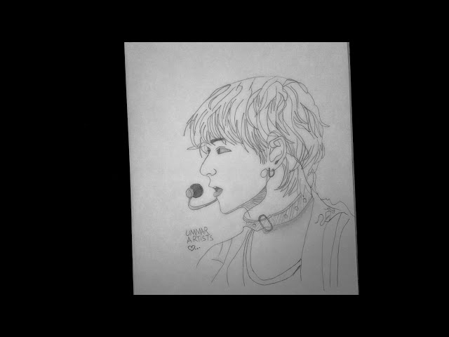 How to Draw BTS V (Kim Taehyung) Step by Step Pencil Sketch 💜