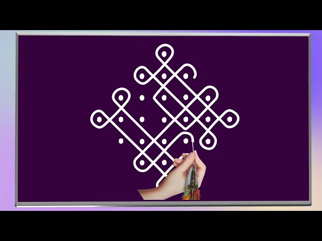 7 Dots Sikku Kolam | 7 Pulli Kolam | 7 Dots Muggulu Patterns | Traditional Art | QDBP07S214 #QDBP