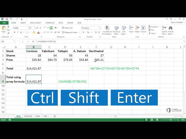 [4.10] - Microsoft Excel Tutorial - Array formulas