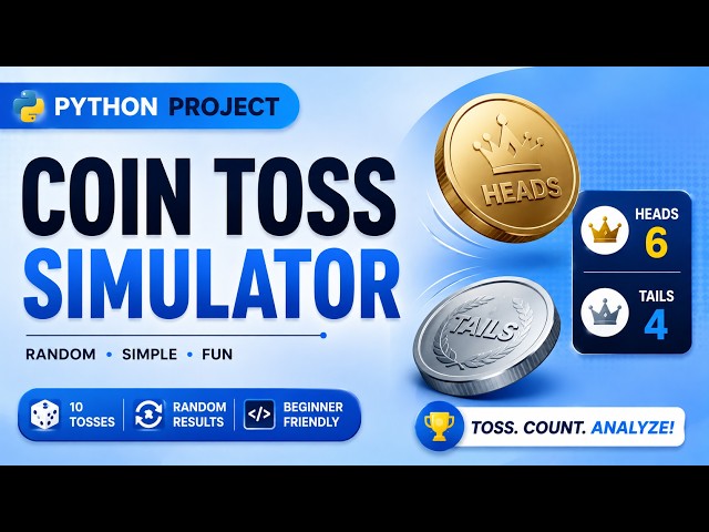 Create a Coin Toss Simulator Game in Python 🪙: Python Project
