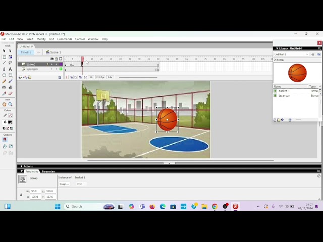 macromedia flash 8 _ parts 3 Membuat animasi bola basket _ menambahkan objek gambar