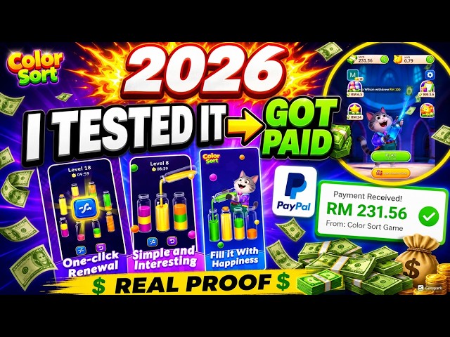 Color Sort Game 2026 🔥 I Tested It & Got a PayPal Withdrawal | Real Proof
