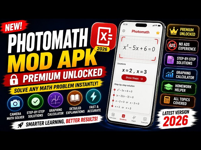 Photomath Mod APK (Latest Version) | Premium Unlocked | Solve Math Problems Instantly Technical ATG