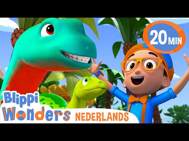 Blippi Speelt met Dinosaurussen 🔎 Blippi Wonders Nederlands - Kindercartoons