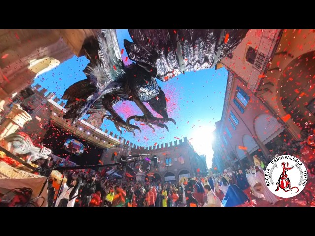 Carnevale di Cento 2026 - Toponi: 1° passaggio in piazza (Insta 360 VR) - 15/02/2026 (3°dom) 4K!!!