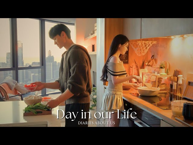 A Slow Healing Day at Home 💤 | Comfort Pear Daikon Soup + Homemade Japchae | Couple Vlog