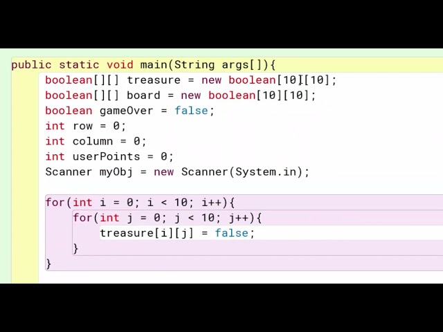 Java 2D Arrays Treasure Hunt