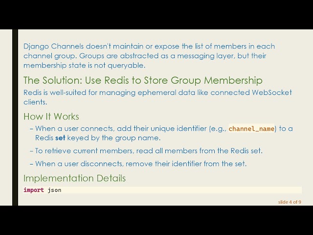 How to Retrieve Logged-In Users in a Django WebSocket Group Using Redis
