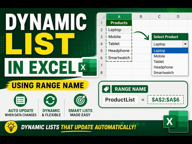 Excel Trick: Build Dynamic Lists That Update Automatically | Create Dynamic Lists in Excel