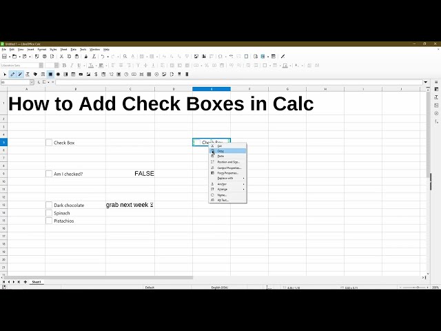How to Add and Use a Checkbox in LibreOffice Calc
