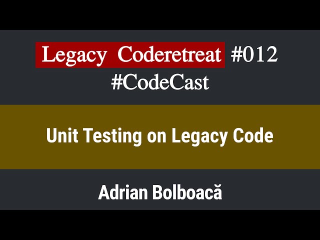 Code Cast: Legacy Coderetreat Episode 12 - Unit Testing on Legacy Code [Java]
