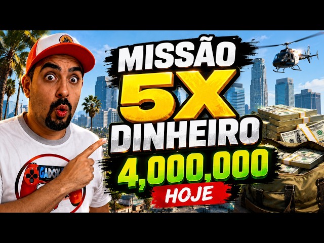 GTA ONLINE MISSÃO 5X DINHEIRO 4,000,000 HOJE JOANDO SOLO!!