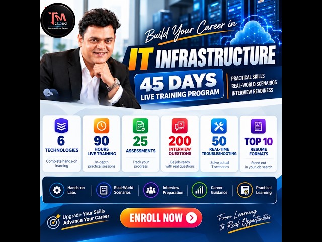 Join IT Infrastructure Engineer 45 Days Bootcamp Training.