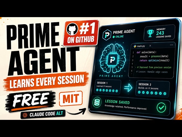 Prime Agent: #1 on GitHub Today - The Free Claude Code Alternative That Learns From Every Session
