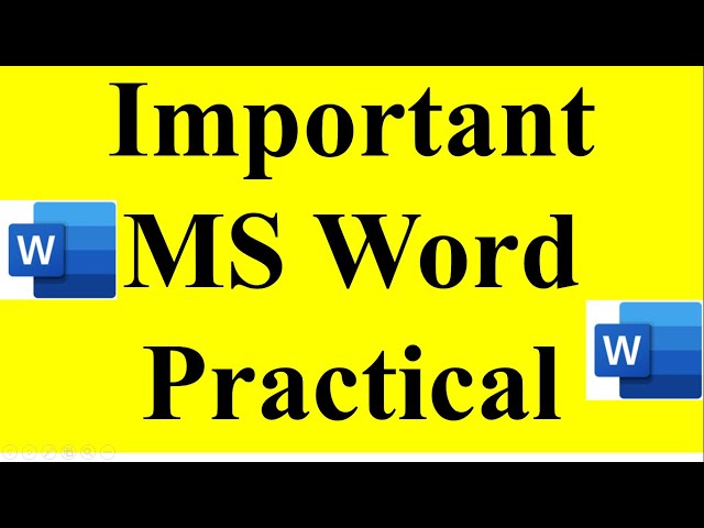 ICS Computer Science Practical ||MS WORD PRACTICAL|| Computer Science Practical for all boards 2024