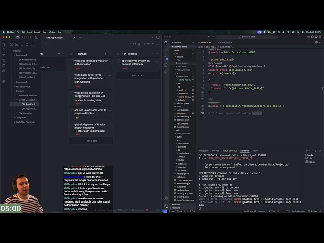 Day 156 learning web dev: Building a Direct Messaging App (no AI)