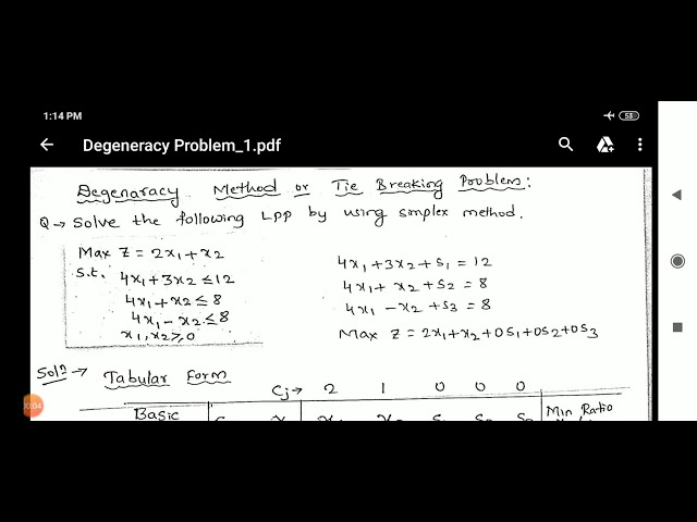 Degeneracy Method or Tie Breaking Problem in OR