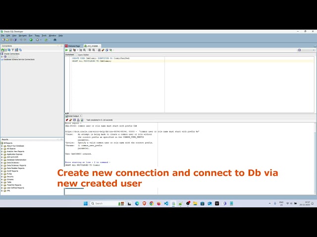 How to Create a New User and Grant All Privileges in Oracle DB Using SQL Developer