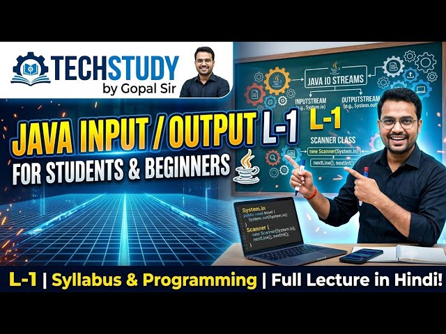 Java L- 3| Input, Output & Primitive Methods | full course Java  