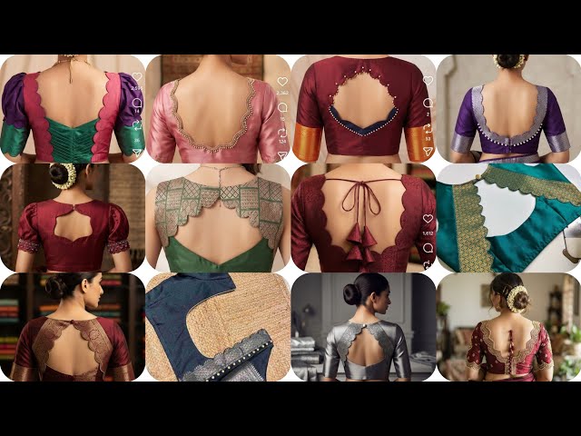 20+ new trending scallop blouse back design #scallopdesign #blousedesign #viral #trend #ai #how #new