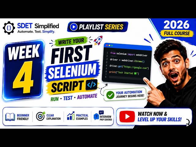 First Selenium Script with Python | Selenium WebDriver Tutorial 2026 | Beginner to Advanced