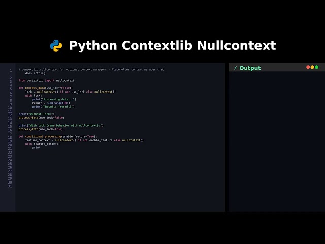 Python Contextlib Nullcontext #tutorial