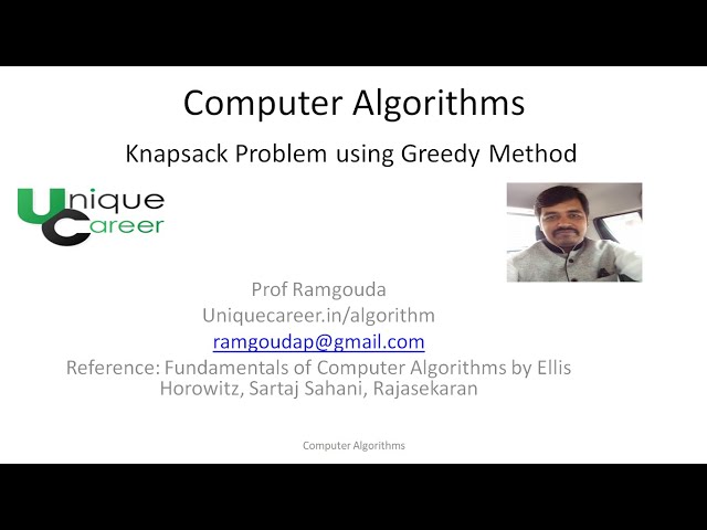 Greedy Method: Knapsack Problem