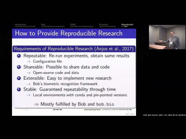 Bob Tutorial at IJBC 2017 -- Part 6: Reproducible Research