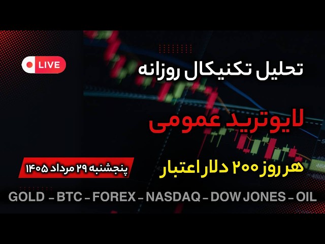 تحلیل تکنیکال | لایوترید روزانه طلا و فارکس و بیتکوین | درآمد مهم شرکتهای آمریکا | لایوترید طلا