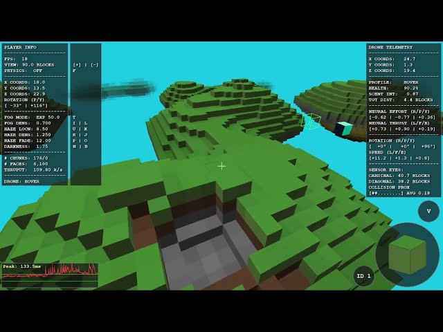 Python/Pygame 3D Voxel Engine - Sky Islands Procedural World