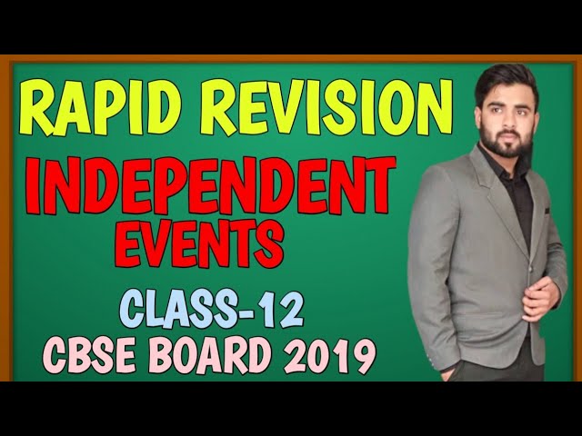 Independent events|Probability|Class-12|NCERT Maths|Chapter-13|My Institute|Sachin sir