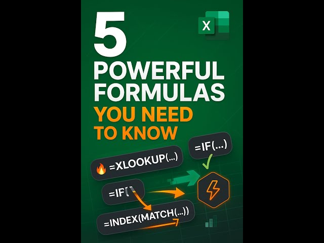 Master Excel: 5 Powerful Formulas You NEED to Know #ExcelTutorial  #ExcelForBeginners #ExcelLab
