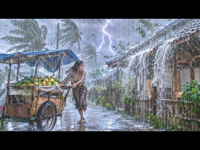 VERY BAD!! THE STORM HIT HARD! Torrential Rain, Violent Winds & Blinding Lightning Shake the Village