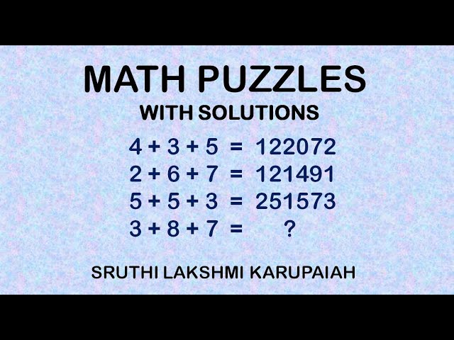 Math Puzzles - Part 6 | How to Solve Math Puzzles | Brain Teasers