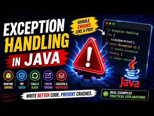 Java Exception Handling Explained | Try Catch Finally, Throw & Throws | Java Tutorial
