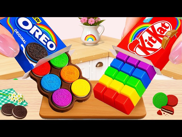 How to Make Rainbow Cake Recipe With Chocolate 🌈 Lovely Colorful Rainbow Cake 🦄 Unbox Overworld