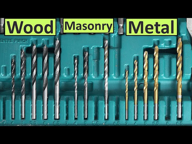 Types of Drill Bits - Wood, Masonry, Metal