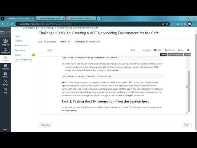 Challenge Cafe lab  Creating a VPC Networking Environment for the Café